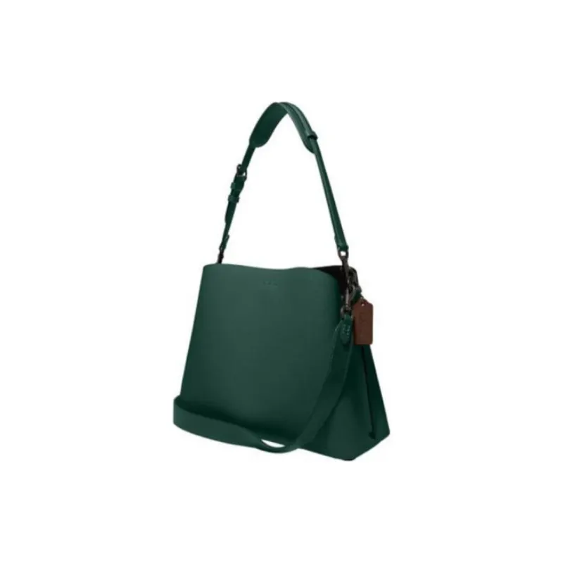 COACH Willow Glossy Pebbled Leather Portable Crossbody Bag Shoulder Bag Women's Green-2