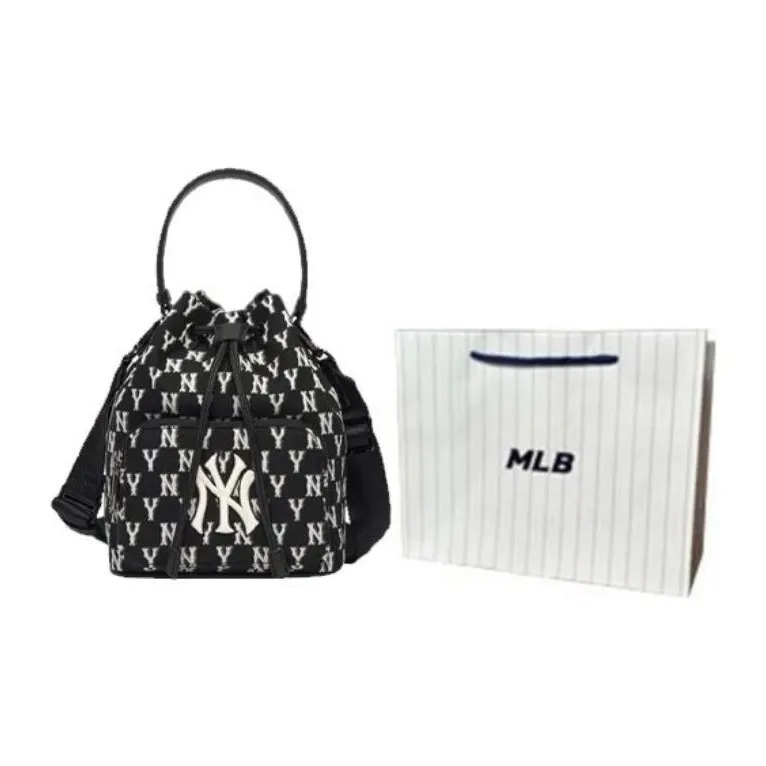 MLB Monogram Collection Polyester Bucket Bag Handbag Shoulder Bag Crossbody Bag Regular Unisex Black-6