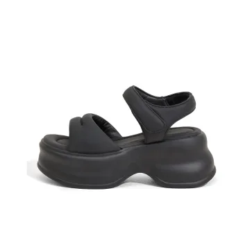 Milan Love Song Strap Sandals 8cm Women's Black