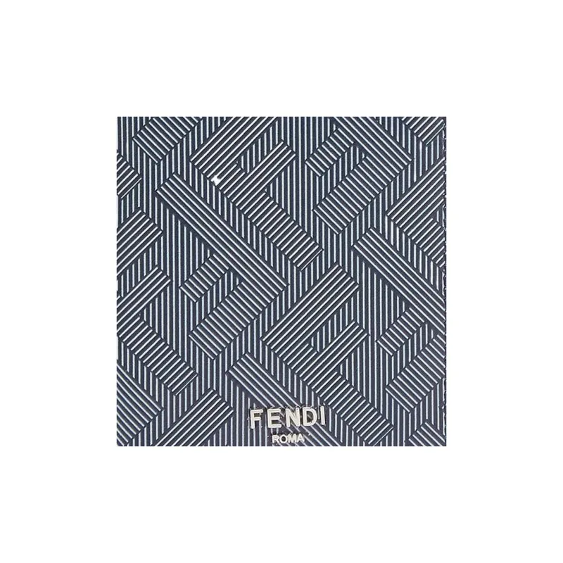 FENDI Leather Wallets Card Holders Men's Light Gray/Blue-3