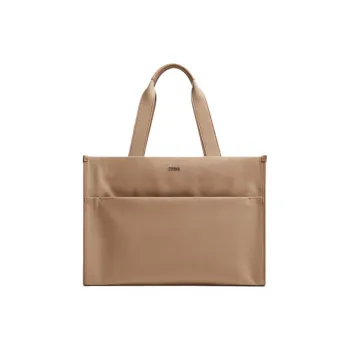 Zegna Cotton With Calfskin Tote Bag Shopping Bag Handbag Men's Dark Beige