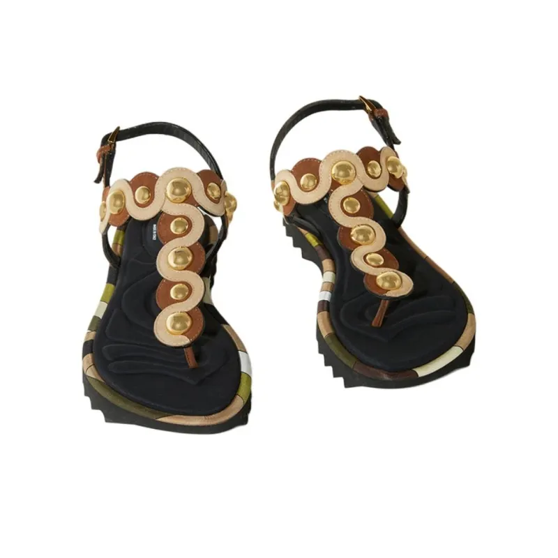 PUCCI Onde Leather Sandals-3