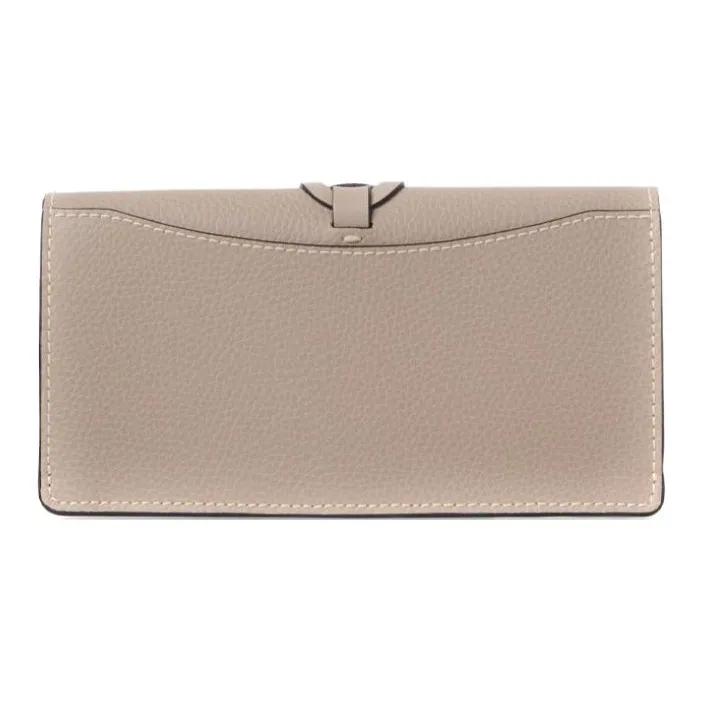 Chloe Grained And Shiny Calfskin Flap Long Wallet Women's Light Brown-1