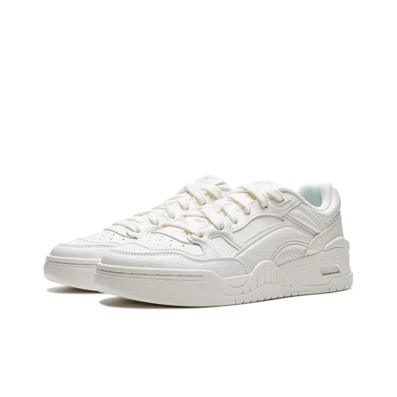 LiNing Moon White 2.0 Anti Slip Wear Resistant Breathable Height Increasing Low Top Skateboard Shoes Men's Mist White-3