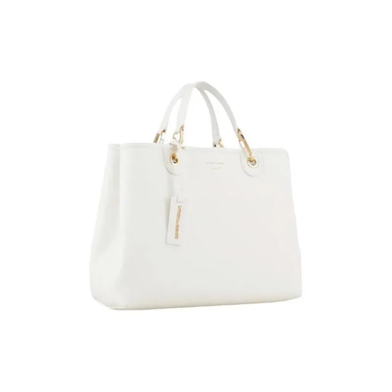 EMPORIO ARMANI Leather Handbag Handbag Large Size Women's White-1