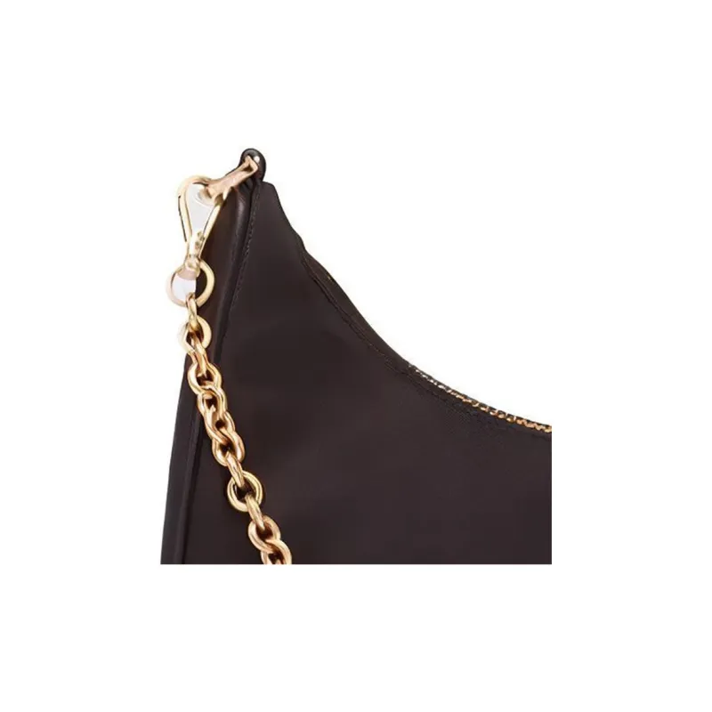 PRADA Re Edition Fabric With Leather Crossbody Bag Shoulder Bag Women's Black & Gold-4