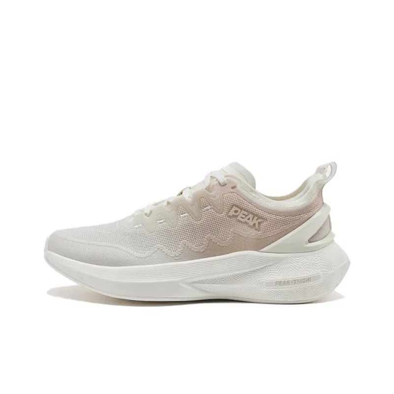 PEAK Cushioning Wear Resistant Low Top Casual Running Shoes Women's Brown White-0