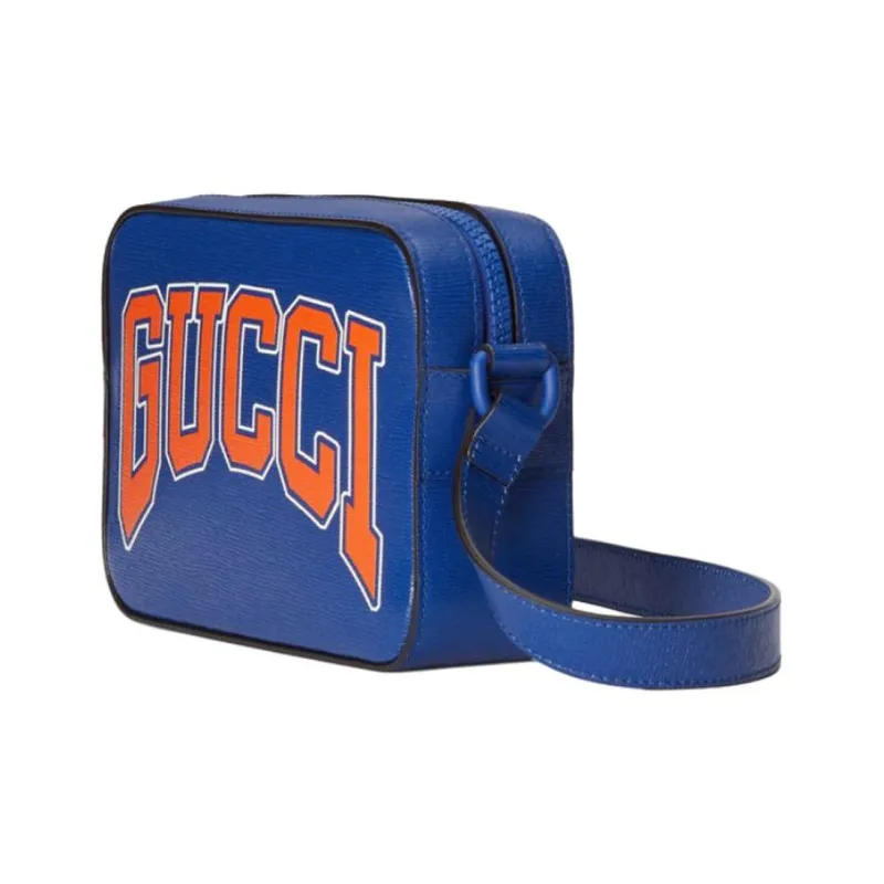 GUCCI Leather Crossbody Bag, Shoulder Bag Men's Blue-1