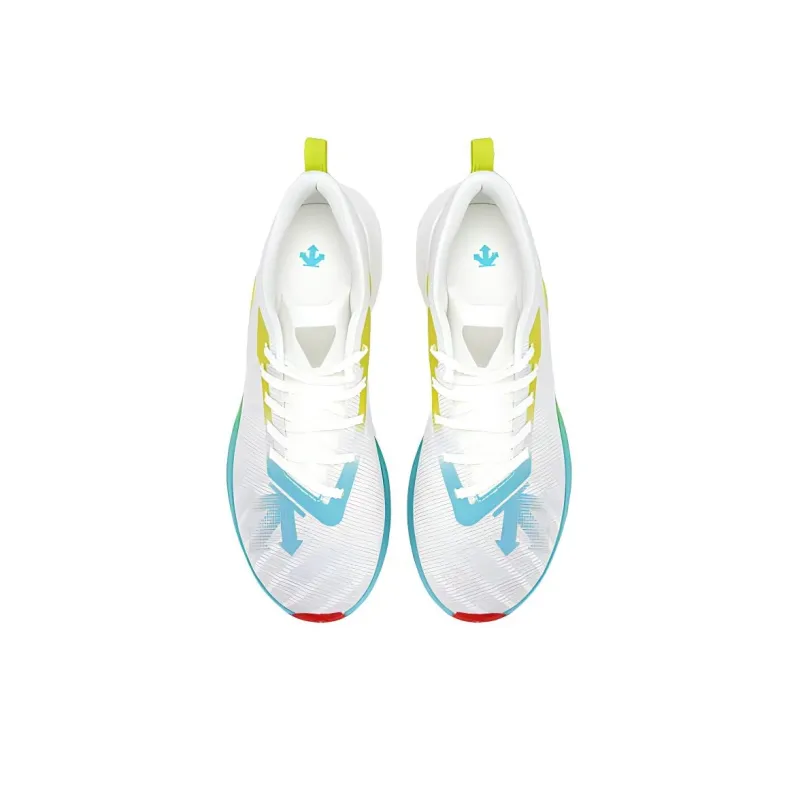 DESCENTE DELTA Cushioning Slip Resistant Low Top Running Shoes Men's White Blue-2
