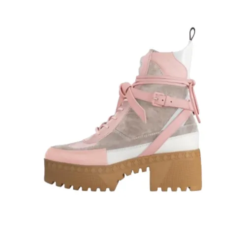 LOUIS VUITTON Laureate Ankle Boots Women's Pink