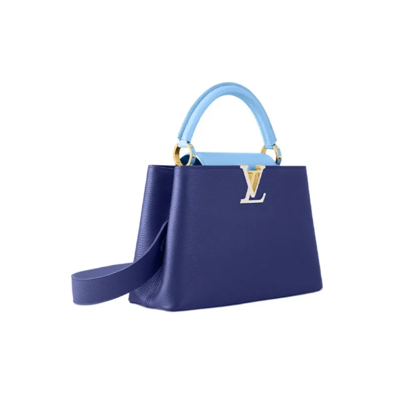 LOUIS VUITTON Capucines Taurillon Leather Capusin Shoulder Crossbody Handbag Medium Size Women's Dark Blue/Light Blue-1