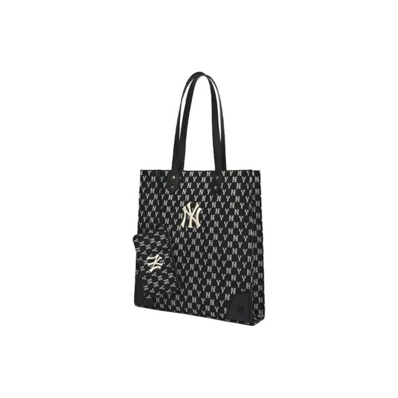 MLB Monogram Collection Polyester Combo Bag Tote Bag Shopping Bag Shoulder Bag Handbag Large Size Unisex Black-1