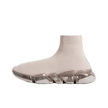 Balenciaga Speed 2.0 High-Top Casual Shoes Men's Light Beige