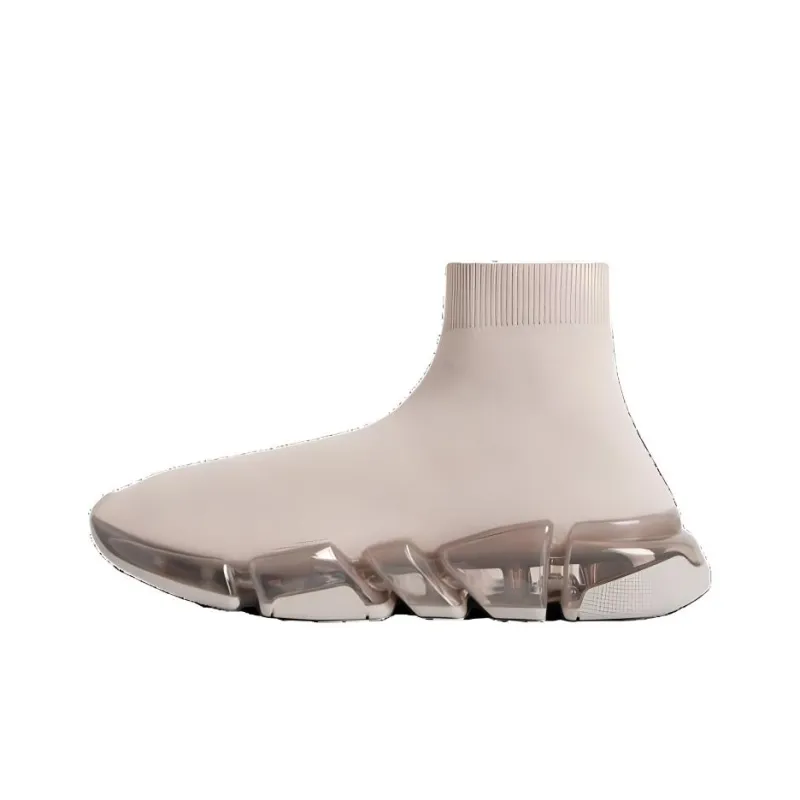 Balenciaga Speed 2.0 High-Top Casual Shoes Men's Light Beige-0