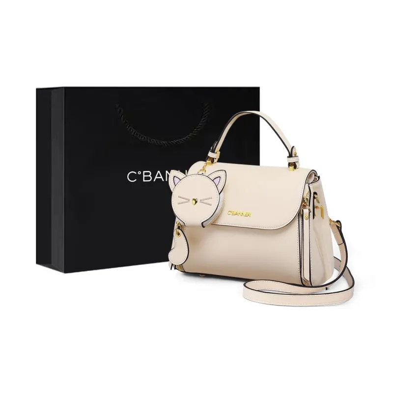 C°BANNER Cow Split Leather Bonded Synthetic Leather Crossbody Bag Handbag Shoulder Bag Regular Women's Ecru-0