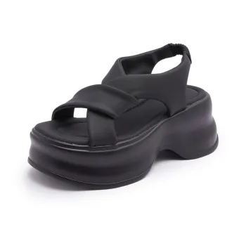Milan Love Song Strap Sandals 8cm Women's Black