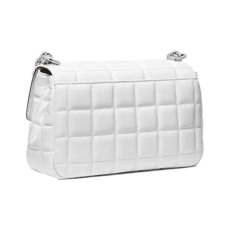 MICHAEL KORS Soho Leather Sheepskin Crossbody Bag, Shoulder Bag Women's Pure White-1