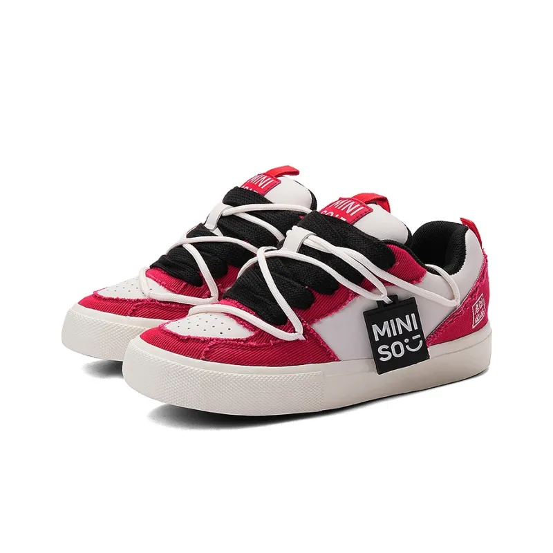 MINISO Low Top Skateboard Shoes Unisex China Red-2