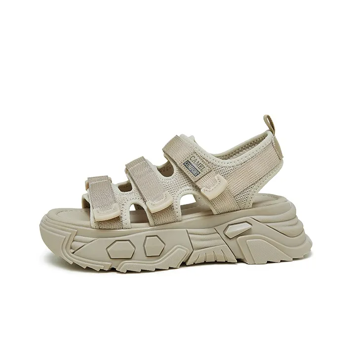 CAMEL Beach Sandals Women's Black/Beige/Khaki-0