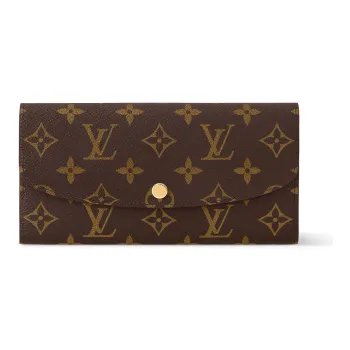 LOUIS VUITTON Emilie Coated Canvas With Leather Wallet Women's Ballet Pink