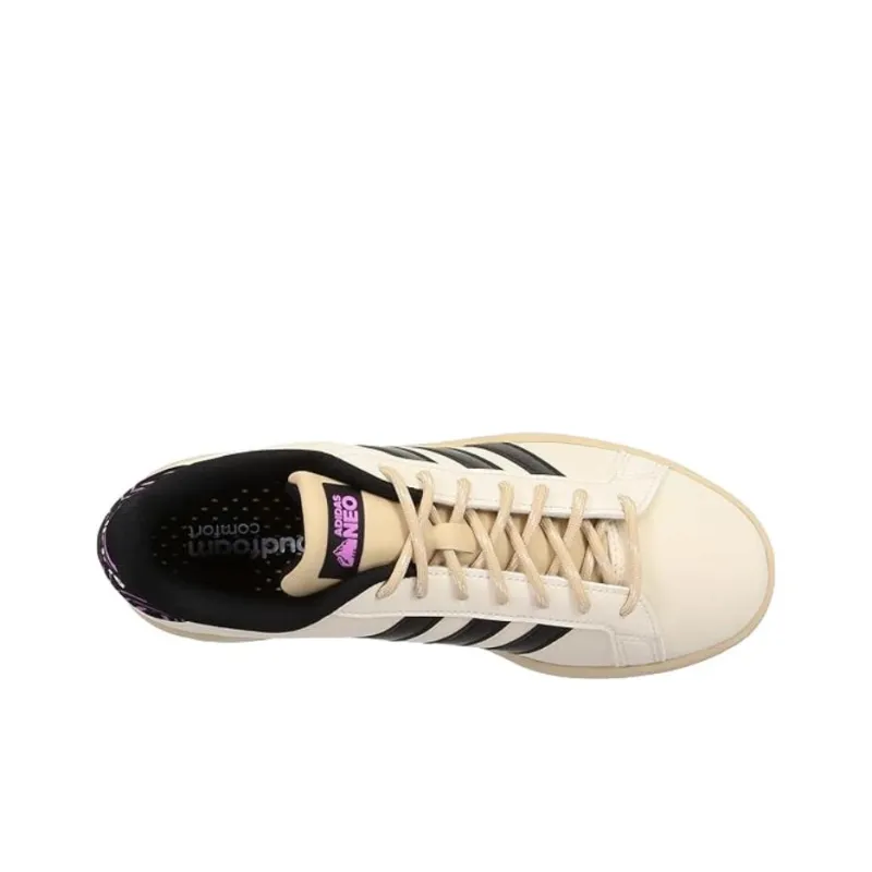 Adidas Neo Sunika Gurandokotobesu Anti-Slip Wear-Resistant Low-Top Skateboard Shoes Men's Beige Black Purple-3