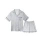 Short-Sleeved Shirt+Shorts Galaxy Pattern Gray Men's Clothing Sets