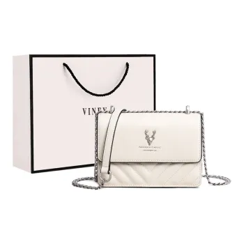 VINEY Cow Leather Small Square Bag Crossbody Bag Shoulder Bag Regular Women's Ecru