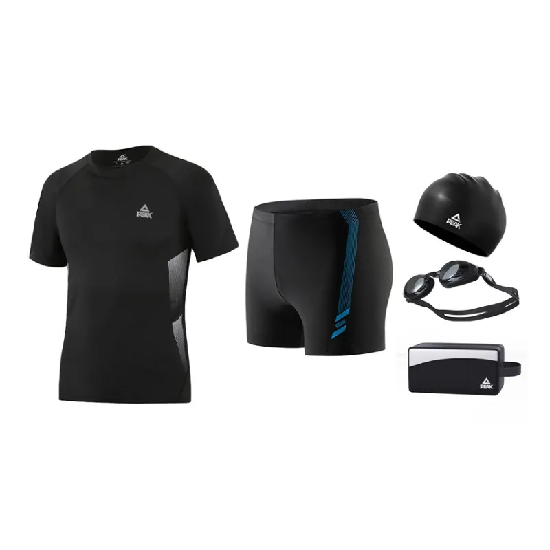 PEAK Swimming Sets Polyester Polyamide Elastane Pool Men's Black Gold Black Blue-0