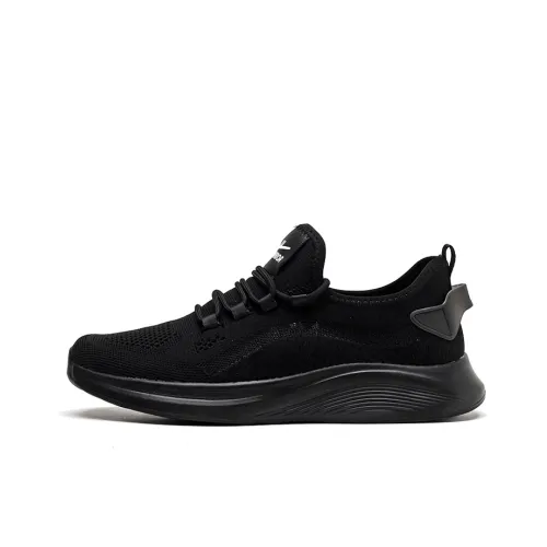 Warrior Slip Resistant Cushioning Wear Resistant Low Top Running Shoes Men's Black
