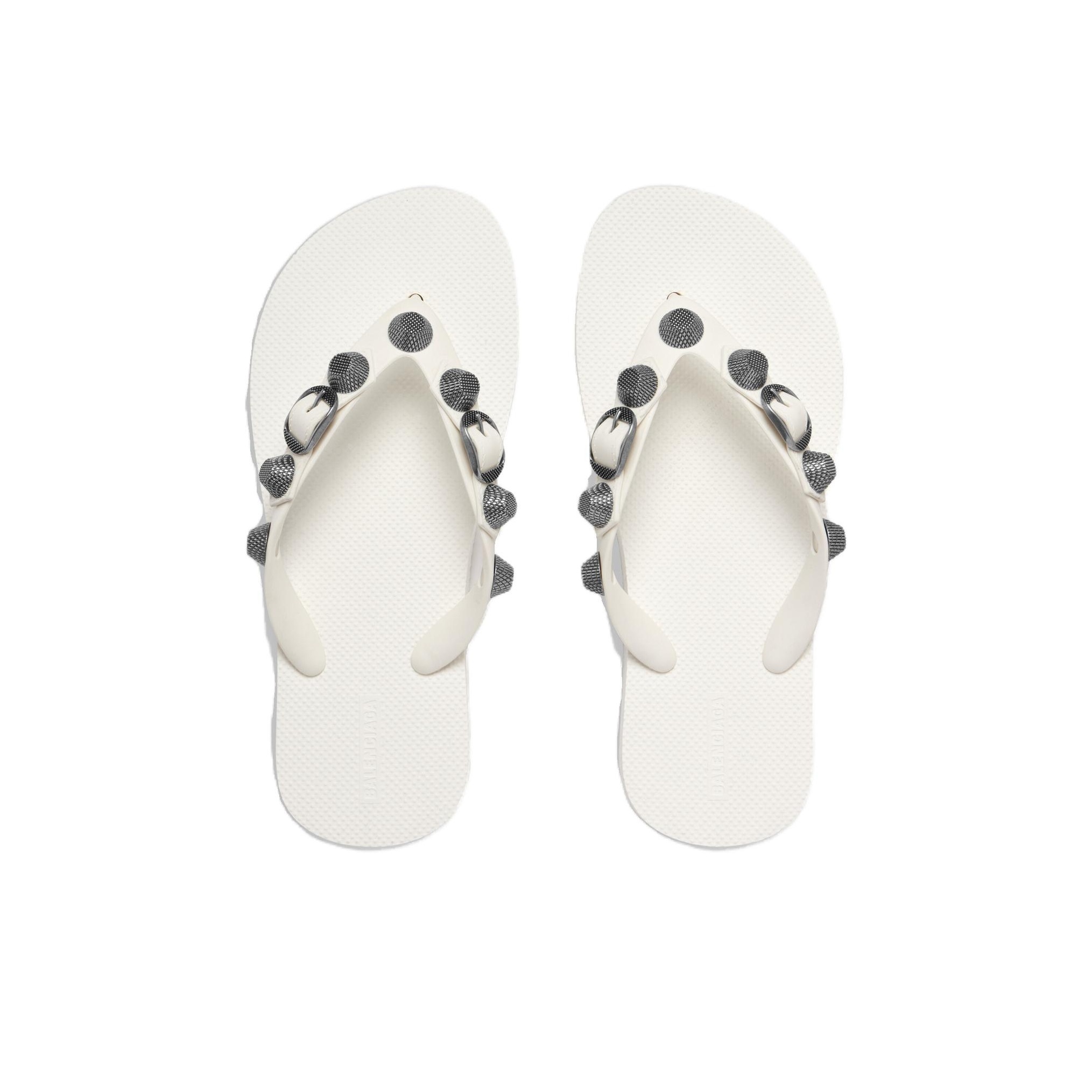 Balenciaga Cagole Stud Embellished Sandals Women's White US Balenciaga Cagole Stud Embellished Sandals Women's White US
