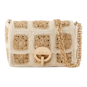 Vanessa Bruno Raffia Crossbody Bag Shoulder Bag Small Size Women's White Beige