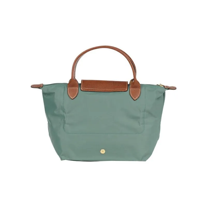 LONGCHAMP Le Pliage Canvas With Leather Handbag Small Size Women's Elm Green-2