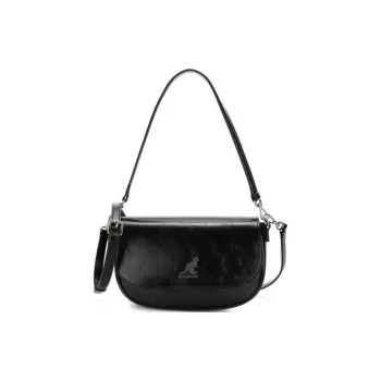 KANGOL Synthetic Leather Portable Crossbody Bag Shoulder Bag Regular Women's Black
