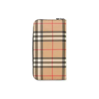 Burberry Cow Leather Wallet Women's Khaki