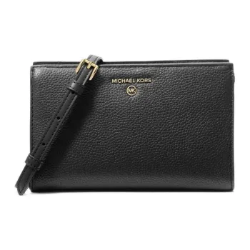 MICHAEL KORS Valerie Litchi Grain Leather Shoulder Bag Crossbody Bag Medium Size Women's Black