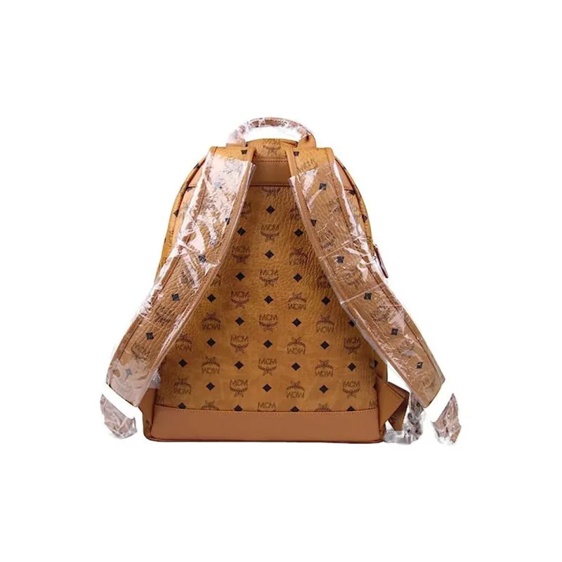 MCM Stark Backpack Visetos M Studs Medium Cognac-5