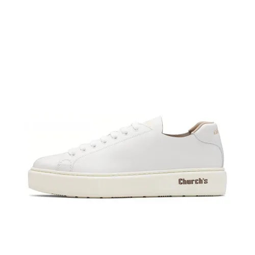 CHURCH'S Skateboard Shoes Men Low-Top White