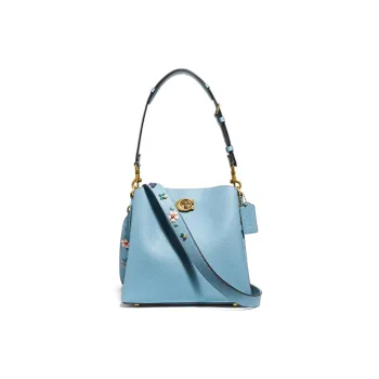 COACH Willow Leather Portable Crossbody Bag Shoulder Bag Women's Ice Blue
