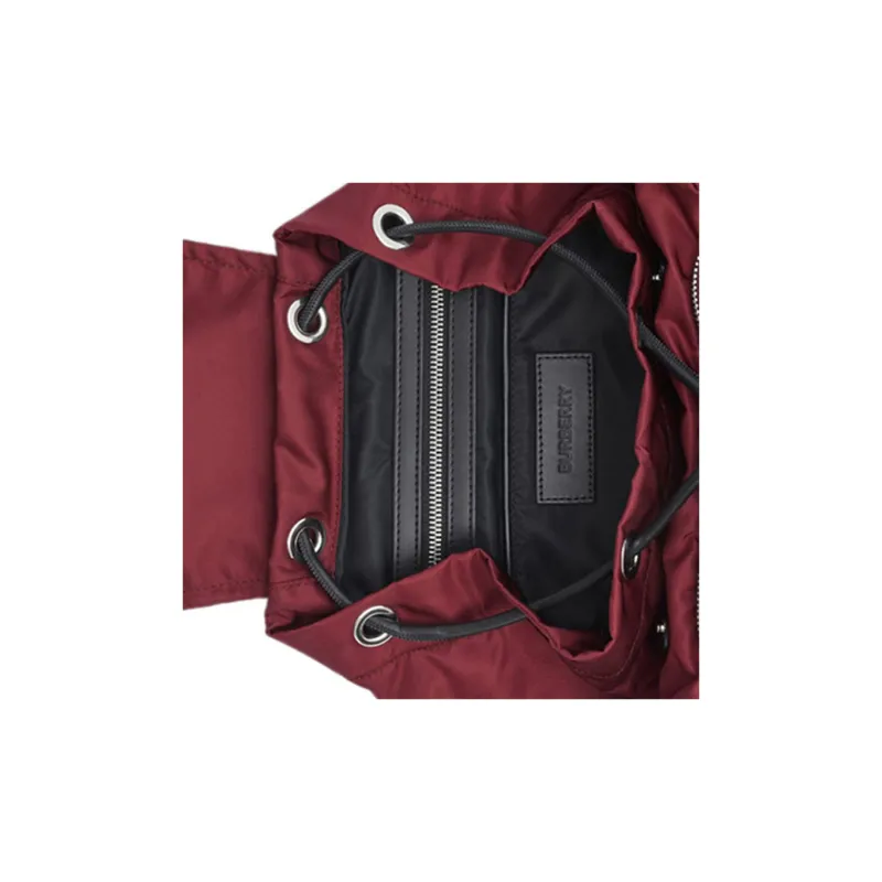 Burberry Nylon Fabric Backpack Women's Burgundy-4