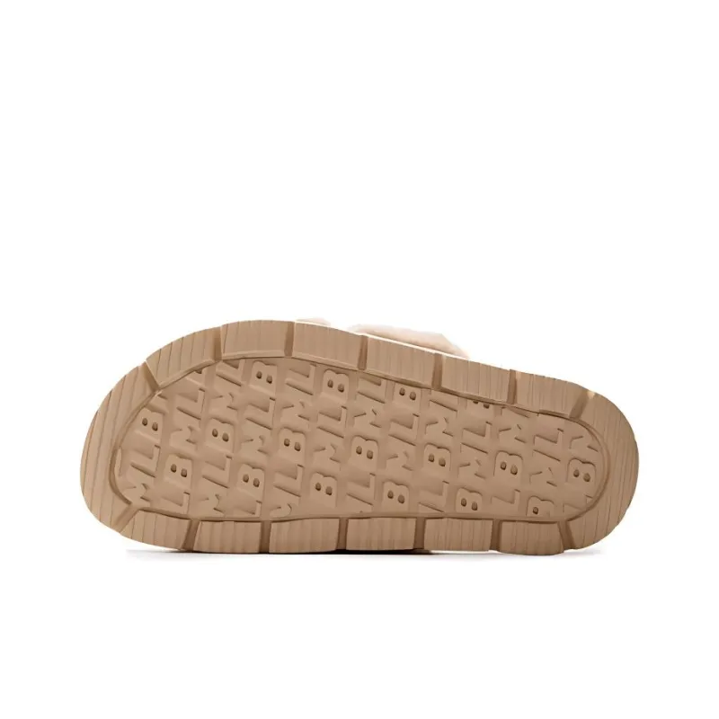 MLB Slipper Cut-Out Odor-Resistant Abrasion-Resistant Slide Slippers Unisex Light Brown-4