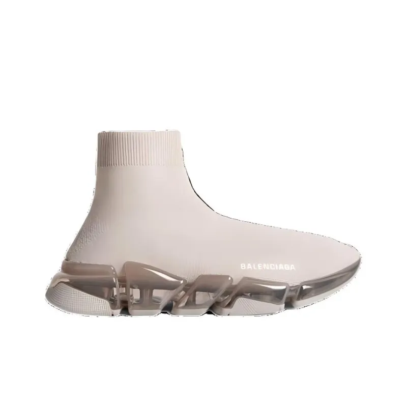 Balenciaga Speed 2.0 High-Top Casual Shoes Men's Light Beige-1