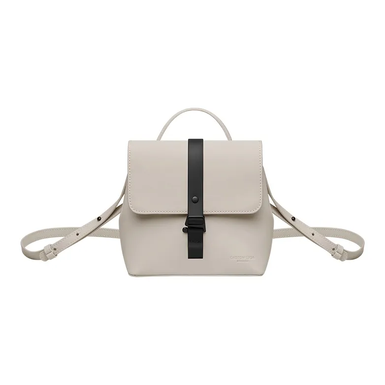 Gaston Luga Eco-friendly Material Student Backpack Mini Women's Elegant Black/Cream White-2