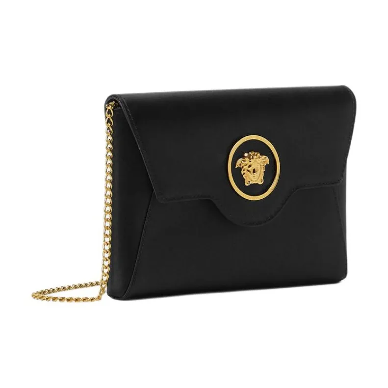 VERSACE La Medusa Satin Clutch Women's Black-1