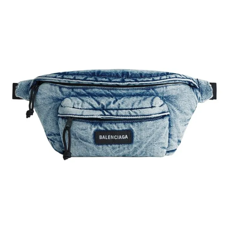Balenciaga Explorer Fabric Fanny Pack Men's Blue-0