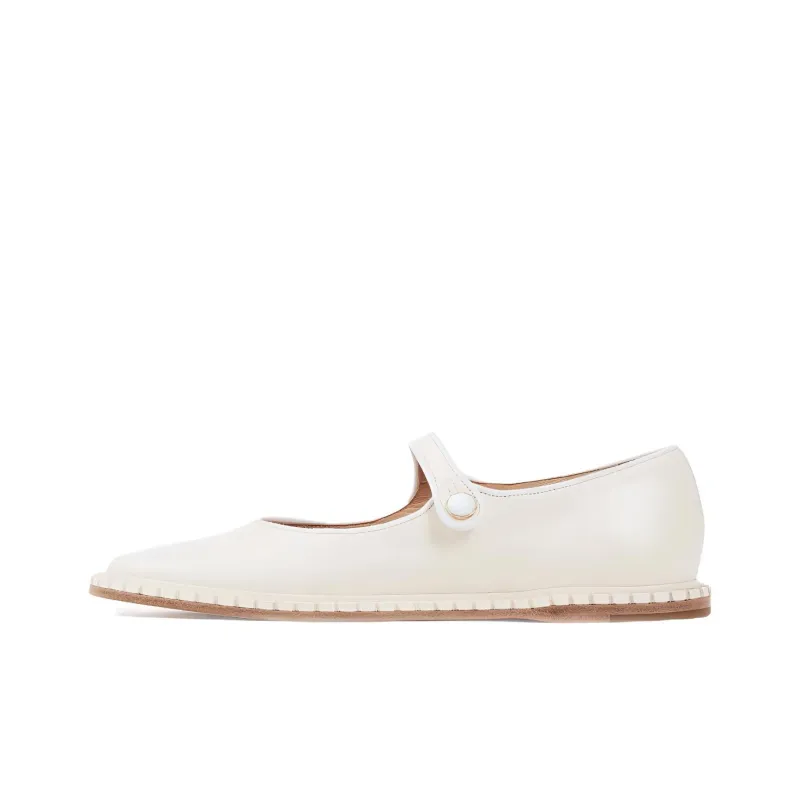 Chloe Flat Casual Single Shoes 0.5cm Women's White-0