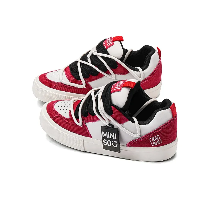 MINISO Low Top Skateboard Shoes Unisex China Red-0