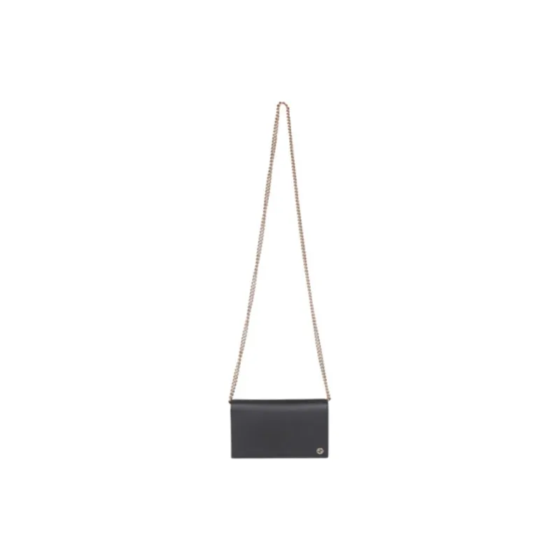 GUCCI Cow Leather Chain Bag Wallet, Shoulder Bag, Crossbody Bag Women's Black-1