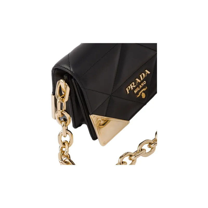 PRADA Nappa Leather Crossbody Bag Shoulder Bag Women's Black-4
