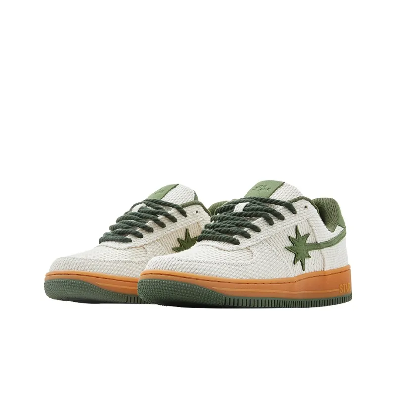 Starwalk Soldier Durable Lightweight And Breathable Low-Top Skateboard Shoes Unisex Linen Green-12