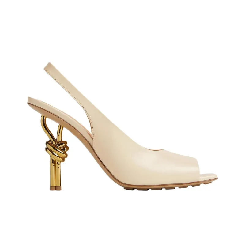 Bottega Veneta Knot One Strap Sandals Women's Beige-1